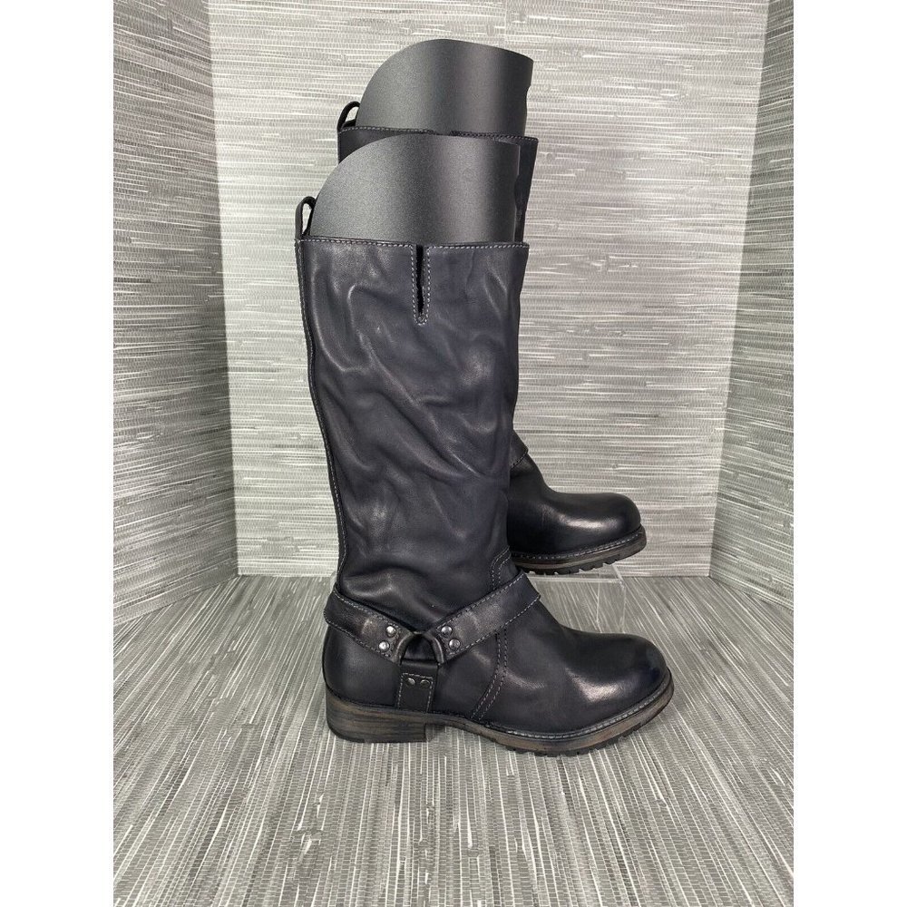 Foundry Co‎ Womans Mid Calf Black Leather Boots Shoes Madison Moto Size 6
